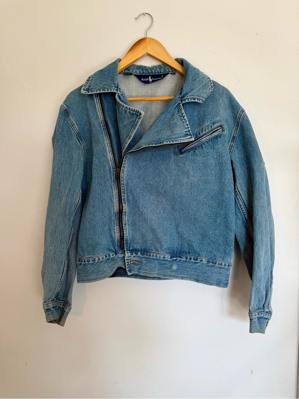 Ralph Lauren Light Blue Denim Moto Jacket
